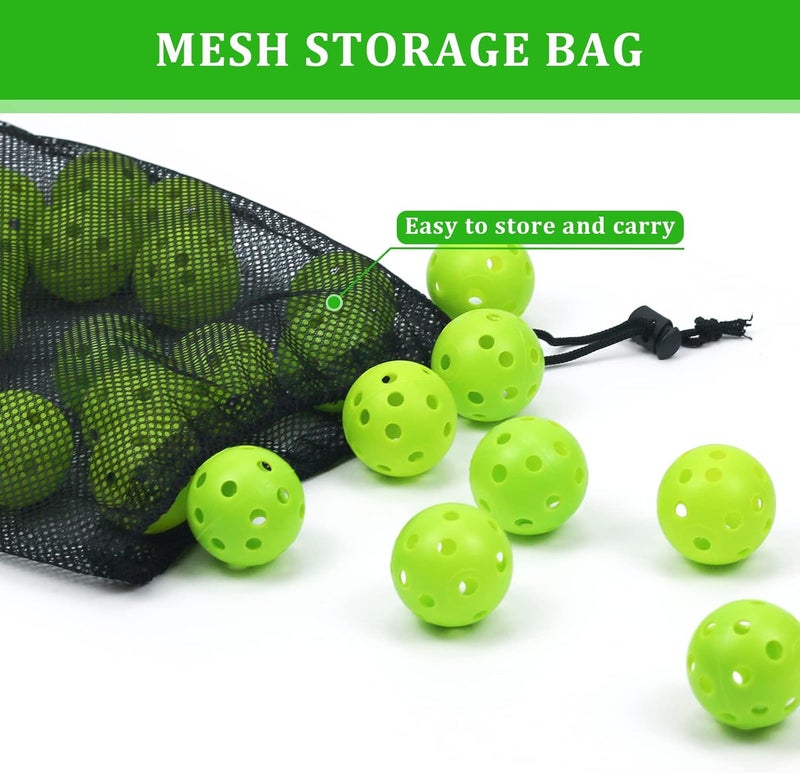 Bac-kitchen Plastic Golf Balls Practice Limited Flight Golf Training Ball Hollow Swing Practice Indoor Golf Balls with Mesh Drawstring Bag for Backyard Driving Range or Outdoor - Image 4